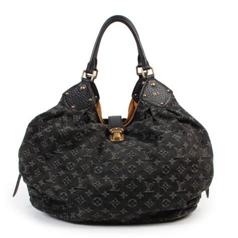 Louis Vuitton Monogram Black Denim Mahina Shoulder Bag Labellov Buy And
