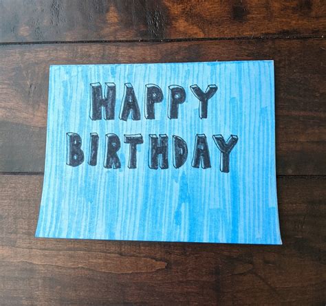 Sky Blue Birthday Card Etsy