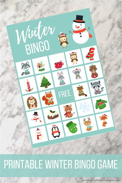 Winter Printable For Kids Snowman Bingo Cards Party Game For Etsy