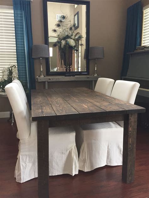 Custom Built Farm Table Stained With Minwax Jacobean Stained Table