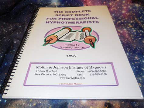The Complete Script Book For Professional Hypnotherapists By Mottin