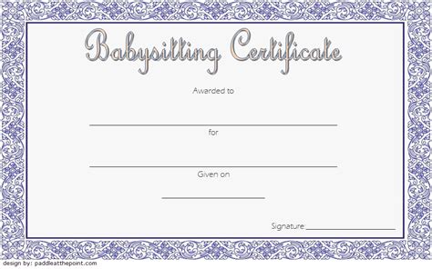 Pick a comfortable and dark colored shirt. Babysitting Certificate Template [8+ LATEST DESIGNS in ...
