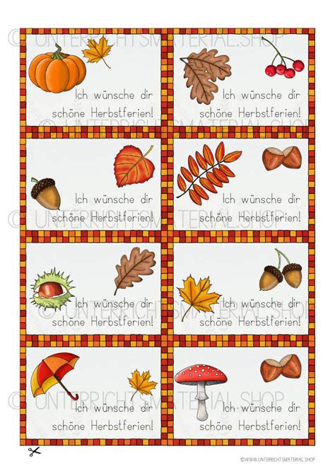 Ich Wünsche Dir Schöne Herbstferien Ideen Grundschule Herbst