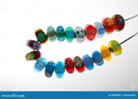 Decorative Glass Beads On Cord Stock Image Image Of Glass Necklace