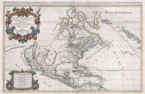Ancient Map Of North America 1686 Very Rare Map Fine Etsy
