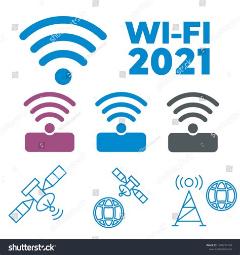 Communication Icons Connection Symbols Wireless Wifi Stock Vector