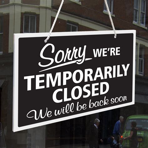 Sorry Were Temporarily Closed 3mm Rigid 140mm X 200mm Etsy Hanging