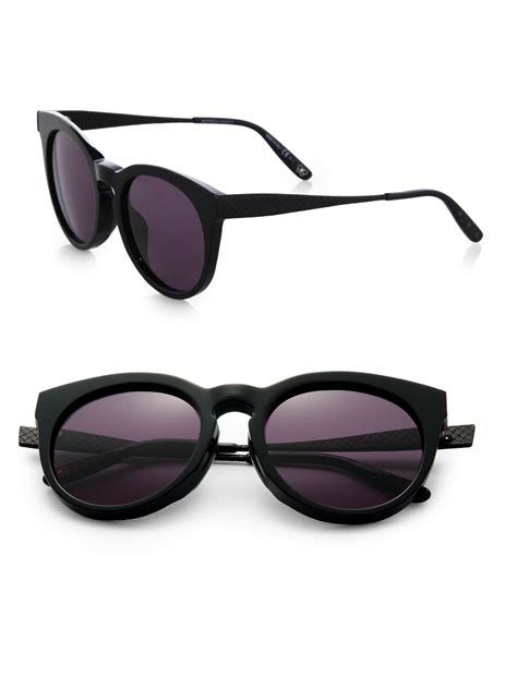 Lyst Bottega Veneta Oversized Round Sunglasses In Black