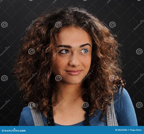 Beautiful Model With Curly Hair Stock Photo Image Of Adult