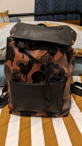 Coach Mens Backpack Leather Preloved Wild Beast Manhattan Ebay