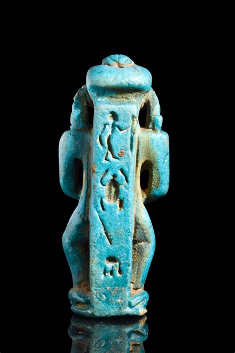 Oude Egypte Ptolemeïsch Enorm faience amulet van Ptah Pataikos op
