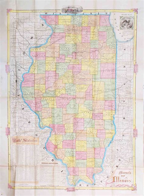 With a scarce and attractive Illinois map - Rare & Antique Maps
