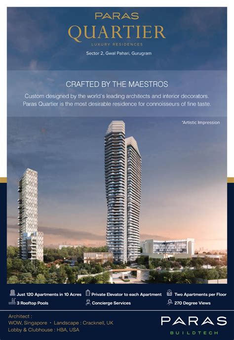 Designed By The Worlds Leading Architects At Paras Quartier In Gurgaon