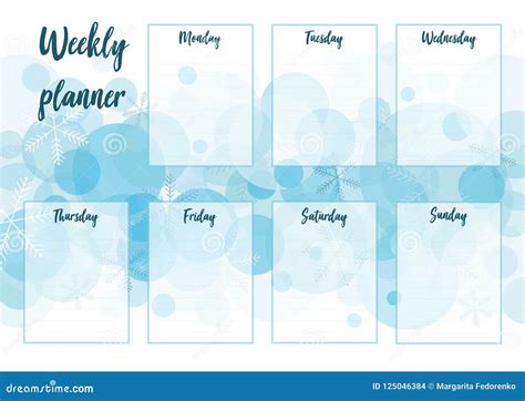 Weekly Planner Stock Vector Illustration Of Friday 125046384
