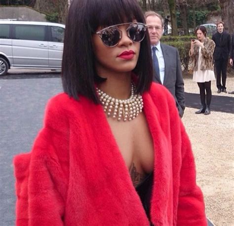 Rihanna Attends Dior Fashion Show In Paris February 2014 Celebmafia