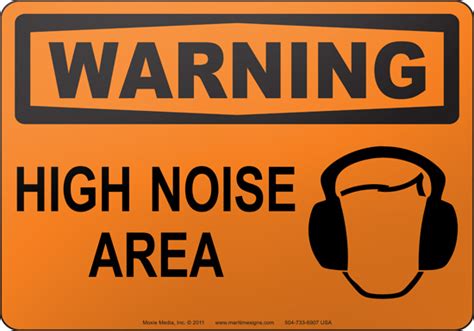 Warning High Noise Area Osha Safety Sign