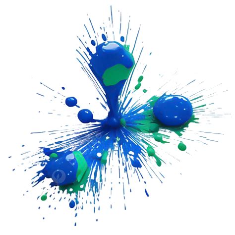Green And Blue Colors Splatter Isolated On Transparent Background