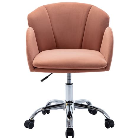 Desk Chair For Girls Pink Velvet Home Office Chair On Wheels Modern