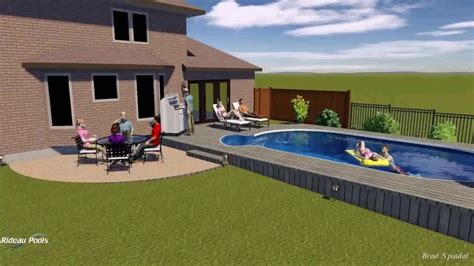 Semi Inground Pool Deck Designs Idea Inground Pool House Design Styles Youtube