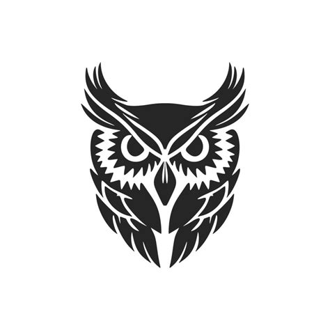 Cool Black Vector Owl Vector Logo Isolated 20206006 Vector Art At