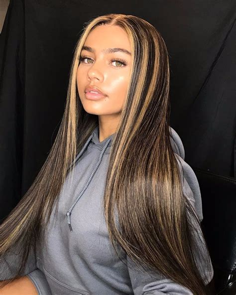 Honey Blonde Omber Highlight Straight Hair Lace Front Wig Pre