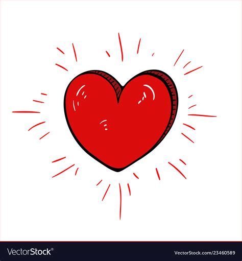 Red Cartoon Heart Drawing Royalty Free Vector Image
