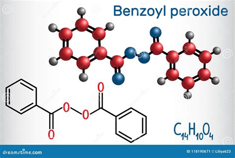 Benzoyl Peroxide Bpo Molecule Structural Chemical Formula And Stock