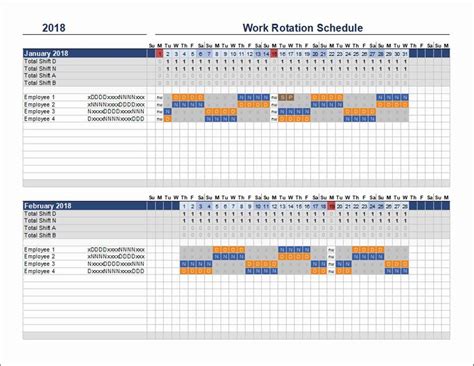8 Hour Shift Schedule Template Excel