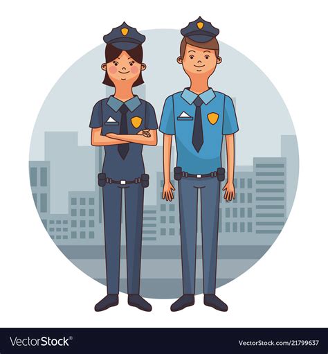 Police Officers Cartoons Royalty Free Vector Image