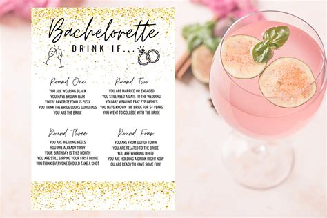 Bachelorette Drinking Game Printable Instant Download Etsy