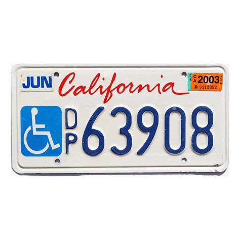 2003 california disabled 63908 your license plate source
