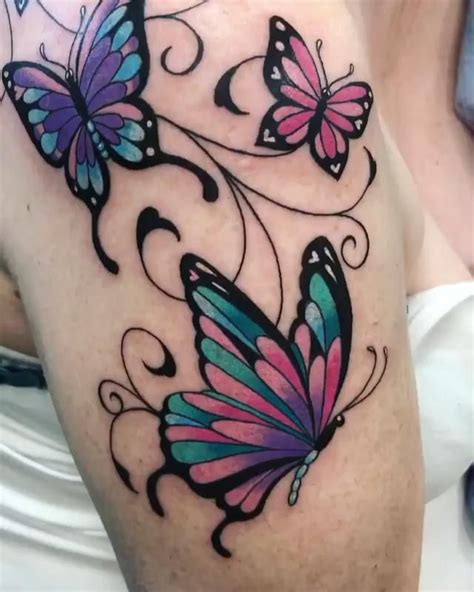 Colorful Butterfly Tattoo Video In 2020 Butterfly Tattoos For Women