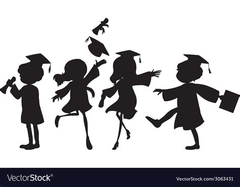 Preschool Graduation Silhouette Illustrations Royalty Free Vector All