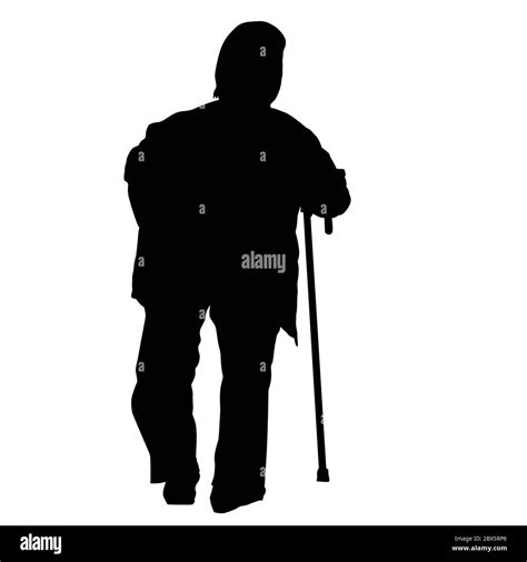Disabled Walking With A Cane Stock Vector Images Alamy
