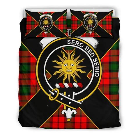 Scottish Kerr Clan Crest Tartan Bedding Set Luxury Style In 2022