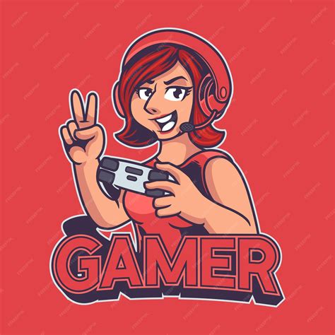 Premium Vector Gamer Girl Mascot Gaming Esport Logo Template