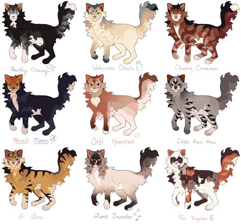 Adoptables 1 9 Open By Aleskay On Deviantart In 2021 Warrior Cats Art Warrior Cat
