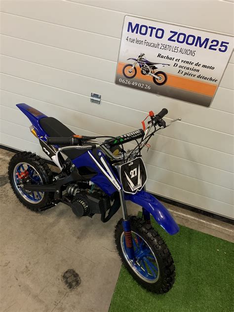moto pocket 49cc enfant couleur bleu - MotoZoom25