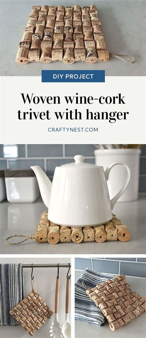 Diy Woven Wine Cork Trivet With Loop Hanger Artofit