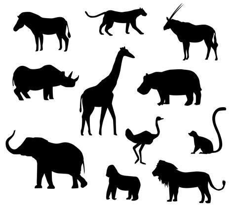 African Animals Silhouette Painting