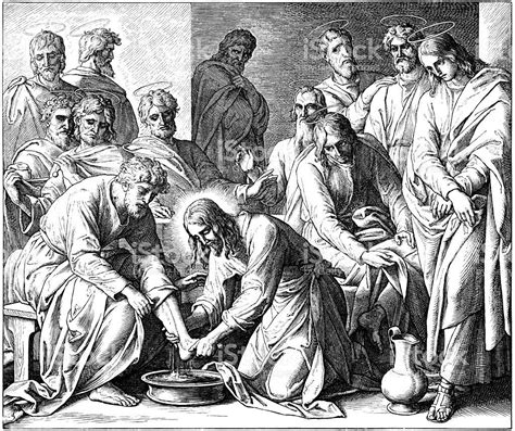 Jesus Washing Disciples Feet Illustration Id471254025 1024×858