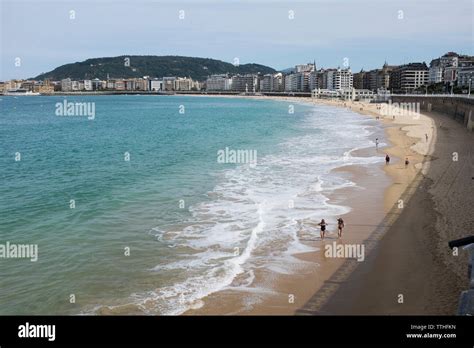 Playa De La Concha Beach At San Sebastian In The Basque Country Spain