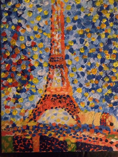 My Replica Of Georges Seurats Eiffel Tower Georges Seurat Art Tips