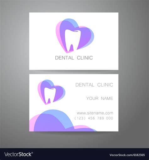 Dental Clinic Logo Business Card Template Vector Image