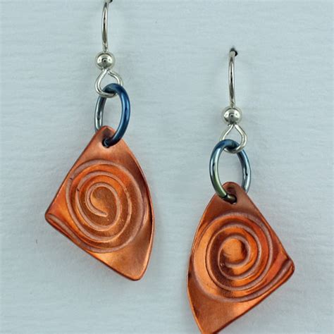 Handmade Copper Spiral Earrings Finely Found Designs