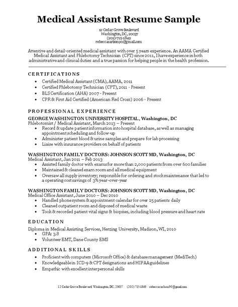Professional Medical Assistant Resume Samples Classles Democracy
