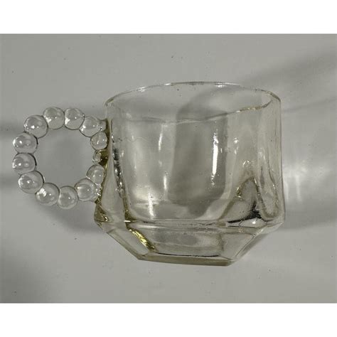 Hazel Atlas Ball And Rib Glass Sip N Smoke Snack Replacement Glass Cup