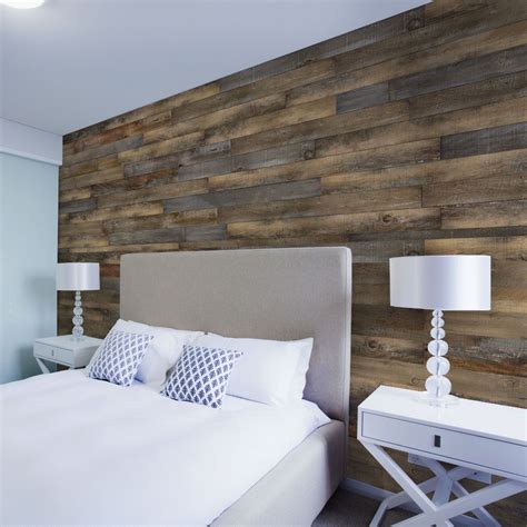 Distressed Wood Wall Raw Ish Wood Panel Walls Feature Wall Bedroom