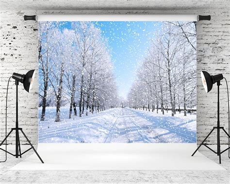 Mohome 7x5ft Winter Photo Backdrop Snow Christmas Photography Backdrops