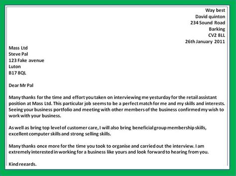 Thank you letter after 2nd interview. Thank You Letter For Job Interview